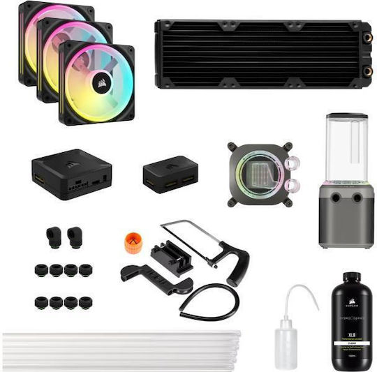Corsair Hydro X Series Icue Link Xh405i Rgb Комплект за персонализирано охлаждане Stealth Gray за Intel и Amd 1700 / Am4 / Am5