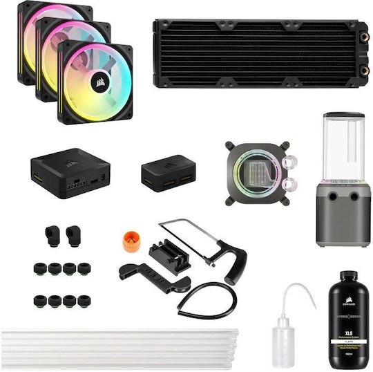 Corsair Hydro X Series Icue Link Xh405i Rgb Комплект за персонализирано охлаждане Stealth Gray за Intel и Amd 1700 / Am4 / Am5
