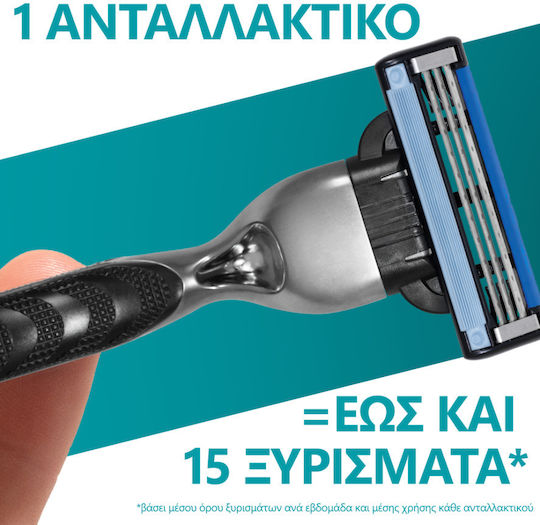 Gillette Mach3 Резервни глави с 3 остриета и лубрикантна лента 5бр