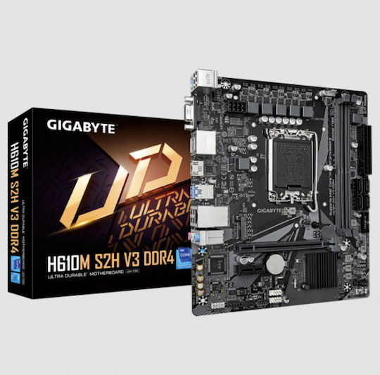 Gigabyte H610M S2H V3 DDR4 rev. 1.0 Motherboard Micro ATX with Intel 1700 Socket