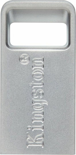 Kingston DataTraveler Micro Gen2 128GB USB 3.2 Stick Ασημί