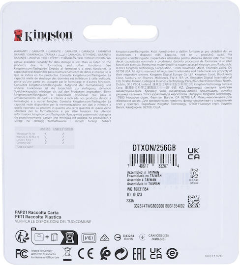 Kingston Datatraveler Exodia Onyx 256GB USB 3.2 Stick Black