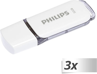 Philips Snow Pack 32GB USB 2.0 Stick Λευκό