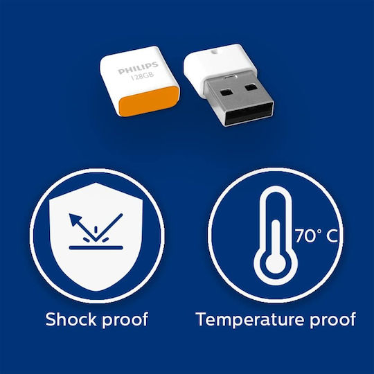 Philips Pico 128GB USB 2.0 Stick Orange