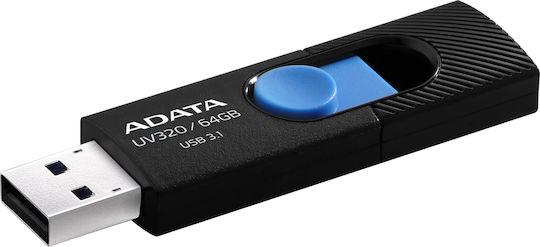 Adata Dashdrive Uv128 64GB USB 2.0 Stick Μαύρο