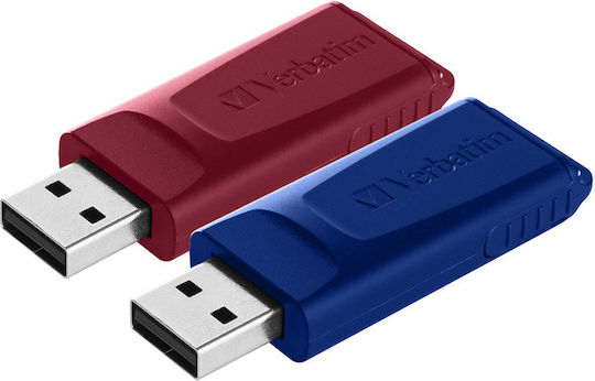 Verbatim Slider (2pcs) 32GB USB 2.0 Stick Πολύχρωμο
