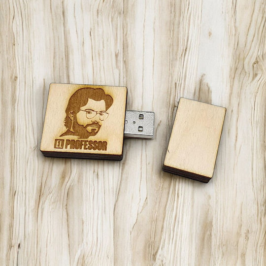 Woodseason Woodseason La Casa De Papel El Profesor 16GB USB 2.0 USB-Stick Braun