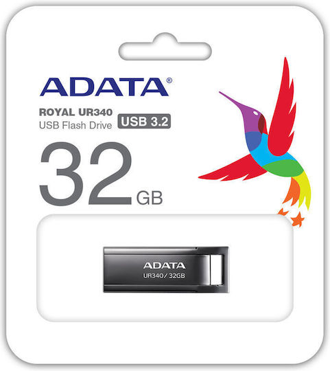 Adata Ur340 32GB USB 2.0 Stick Μαύρο