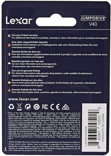 Lexar JumpDrive V40 64GB Stick USB 2.0 Negru