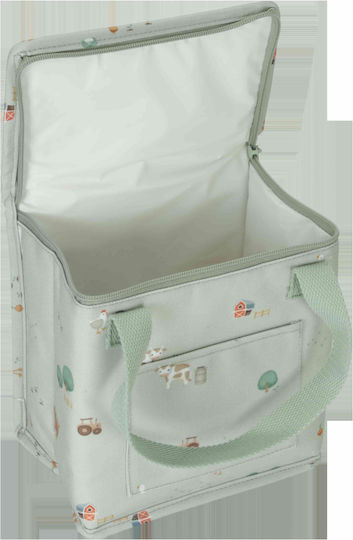 Little Dutch Little Farm School Insulated Hand Lunch Bag Green 20x12x21.5cm