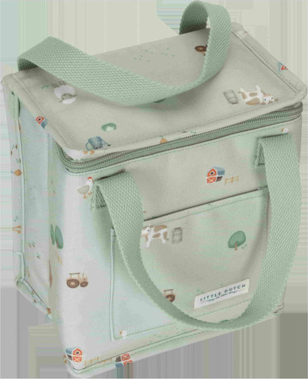 Little Dutch Little Farm School Insulated Hand Lunch Bag Green 20x12x21.5cm