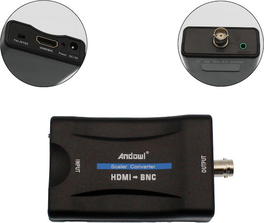 Andowl QY-V07 Μετατροπέας HDMI female σε BNC female 1τμχ