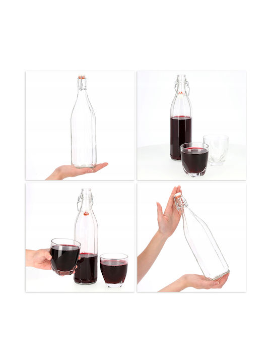 Kadax Bottiglia Grătare comerciale Sticlă con tappo in sughero Transparent 1000ml