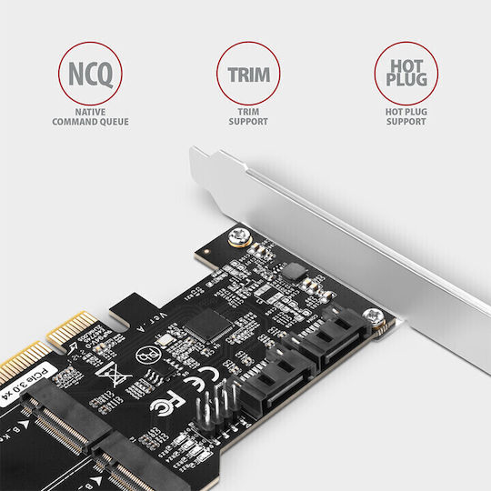 Axagon Pces-sa4m2 Controller Pcie Controller 2x Sata Intern 6g + 2x Intern M.2 B-Key Sata Sp & Lp