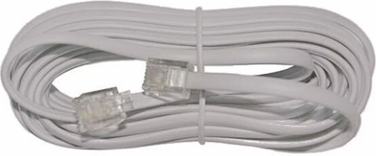 Adeleq Flat Telephone Cable RJ11 6P4C 10m Transparent (17-020103)