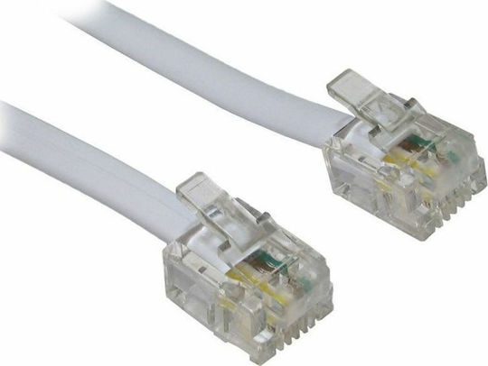 Lineme Flat Cablu Telefon RJ11 6P4C 10m Gri (12-05032-3)