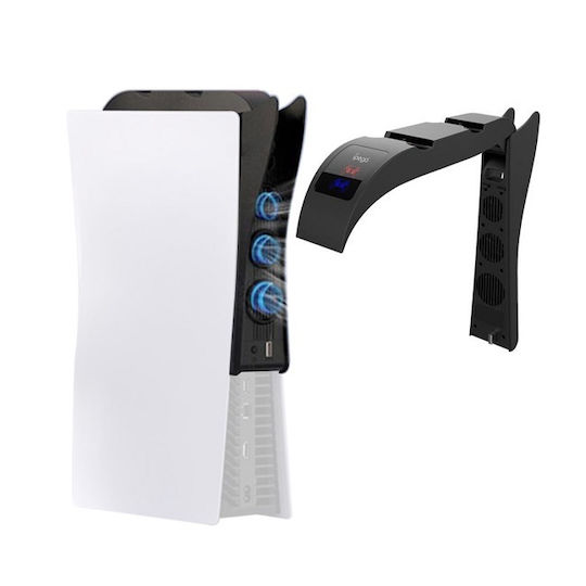iPega PG-P5015 2 in 1 Vertical Cooling Fan Dual Controller Βάση για 2 χειριστήρια PS5 Μπλε PG-P5015