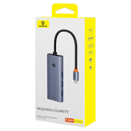 Baseus 7in1 UltraJoy USB-C Docking Station with HDMI 4K PD Ethernet Gray