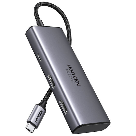 Ugreen Cm498 USB-C / USB-A Docking Station with 4K PD Silver