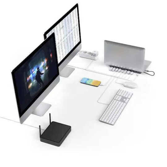 HAMA Connect2Office Pro USB-C Stație de andocare cu HDMI/DisplayPort 4K PD Ethernet și conexiune 2 monitoare Gri