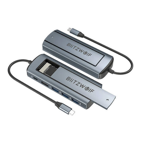 BlitzWolf BW-NEO TH13 USB-C Docking Station mit HDMI 4K PD Gray