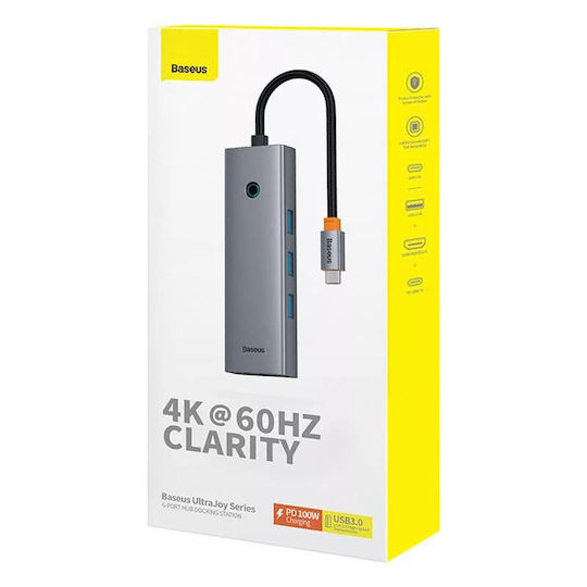 Baseus UltraJoy USB-C Docking Station mit HDMI 4K PD Gray
