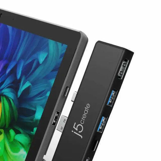 J5create ULTRADRIVEMINIDOCK for Surface Pro 7 USB-A / USB-C Docking Station με HDMI 4K PD Μαύρο