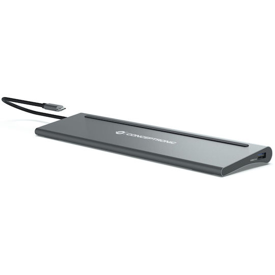 Conceptronic USB-C / USB-A Docking Station με 4K PD Ethernet Γκρι (DONN17G)