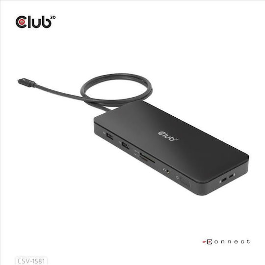 Club3D Thunderbolt 4 Докинг станция с 4K Ethernet Черен (CSV-1581)