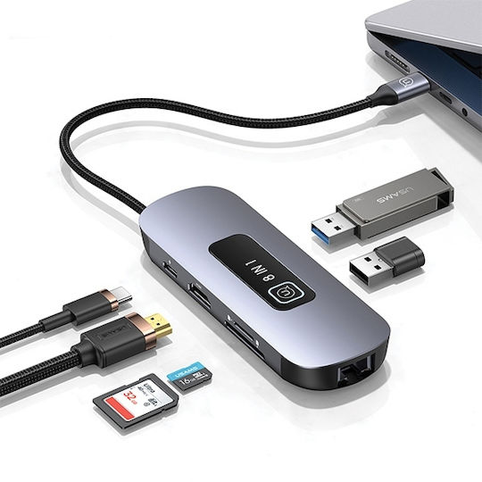 Usams US-SJ643 USB-C Docking Station με 4K PD Ethernet