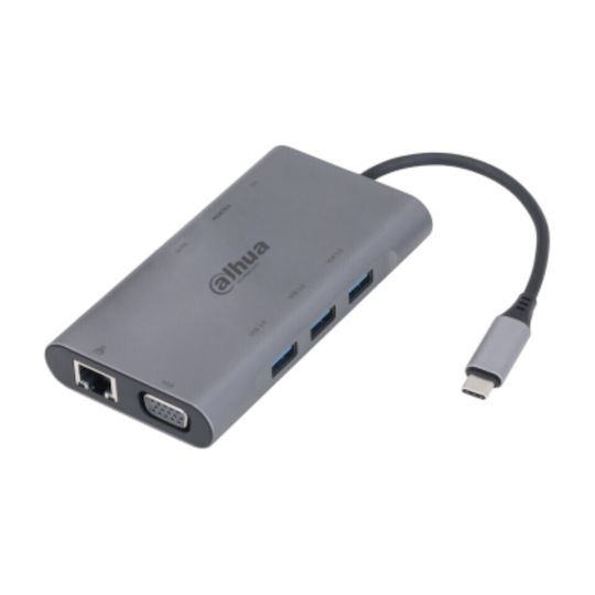 Dahua USB-C Докинг станция с HDMI 4K PD Етърнет Сив (000000000000713327)