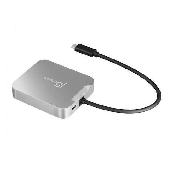 J5 Create USB-C Docking Station με HDMI 4K PD Ethernet Ασημί (JCD391-N)