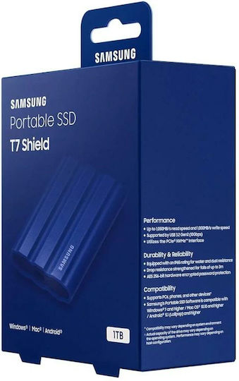 Samsung T7 Shield USB-C External 2.5" SSD 1TB Shield Blue