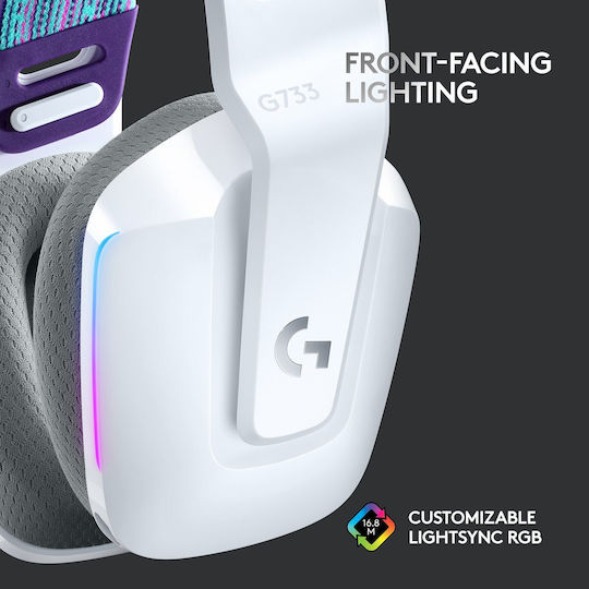 Logitech G733 Wireless Over Ear Gaming Headset with Connection USB White