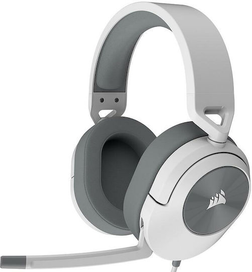 Corsair HS55 Stereo Over Ear Gaming Headset με σύνδεση 3.5mm Λευκό