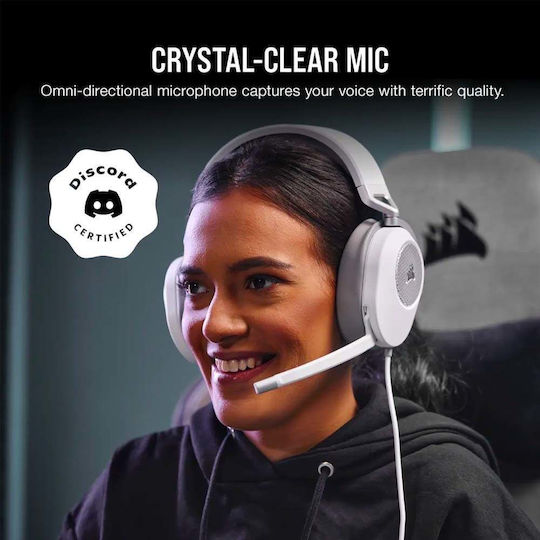 Corsair HS65 Surround Over Ear Gaming Headset with Connection 3.5mm White