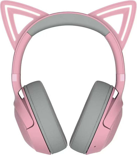 Razer Kraken Kitty V2 BT Ασύρματα / Ενσύρματα Over Ear Ακουστικά με 40 ώρες Λειτουργίας Ροζ