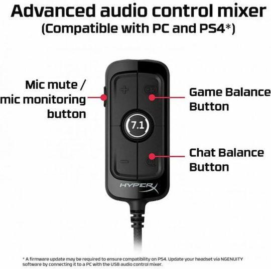 HyperX Cloud Alpha S Über Ohr Gaming-Headset mit Verbindung 3,5mm Schwarz