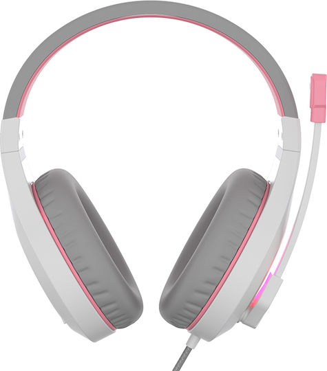 Meetion HP021 Over Ear Gaming Headset with Connection 3.5mm / USB White/Pink