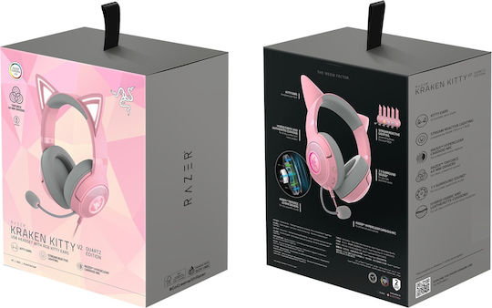 Razer Kraken Kitty V2 Over Ear Gaming Headset with Connection USB Quartz