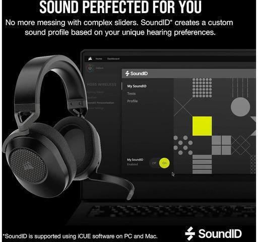 Corsair HS65 Ασύρματο Over Ear Gaming Headset με σύνδεση Bluetooth / USB Carbon