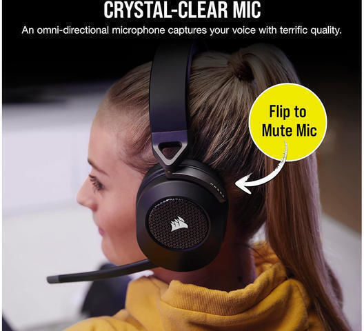 Corsair HS65 Ασύρματο Over Ear Gaming Headset με σύνδεση Bluetooth / USB Carbon
