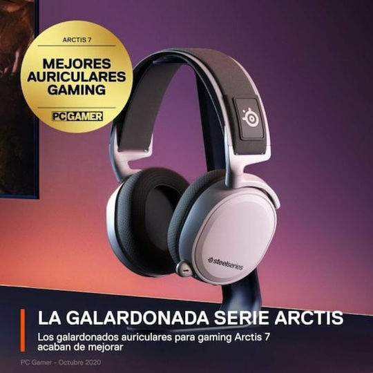 SteelSeries Arctis 7+ Wireless Over Ear Gaming Headset with Connection USB White