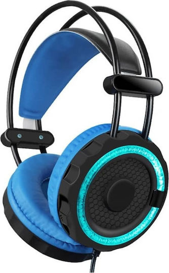 Andowl Q-E2 Over Ear Gaming Headset με σύνδεση USB Μπλε