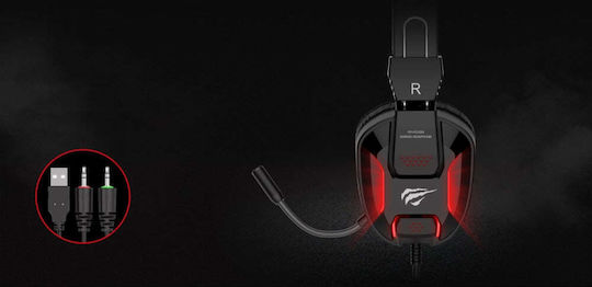 Havit H2168D Over Ear Gaming Headset με σύνδεση 3.5mm / USB