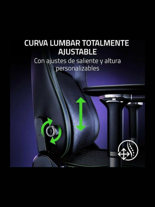 Razer Iskur V2 Artificial Leather Gaming Chair with Adjustable Arms Black / Green