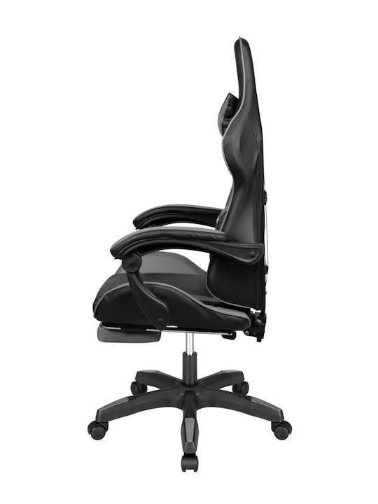 Kruger & Matz Warrior GX-150 Artificial Leather Gaming Chair with Footrest Gray