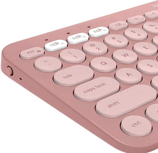 Logitech K380s Безжично Само клавиатура Английски US Розов