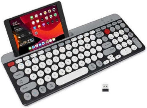 Andowl QK8066 Kabellos Bluetooth Nur Tastatur Englisch US Gray