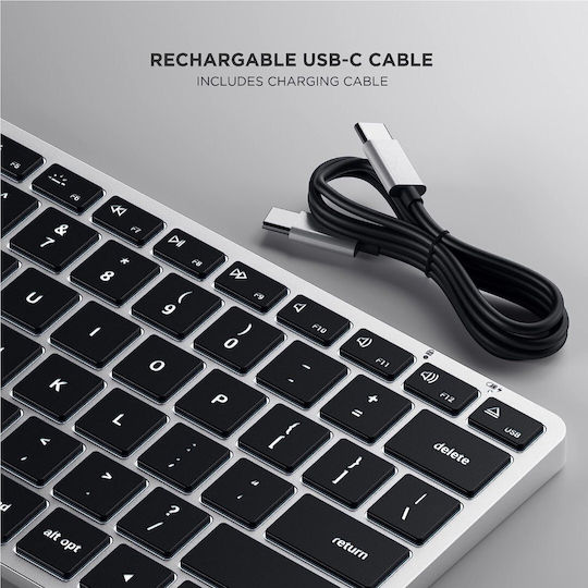 Satechi Slim X1 Wireless Bluetooth Keyboard Only English US Silver